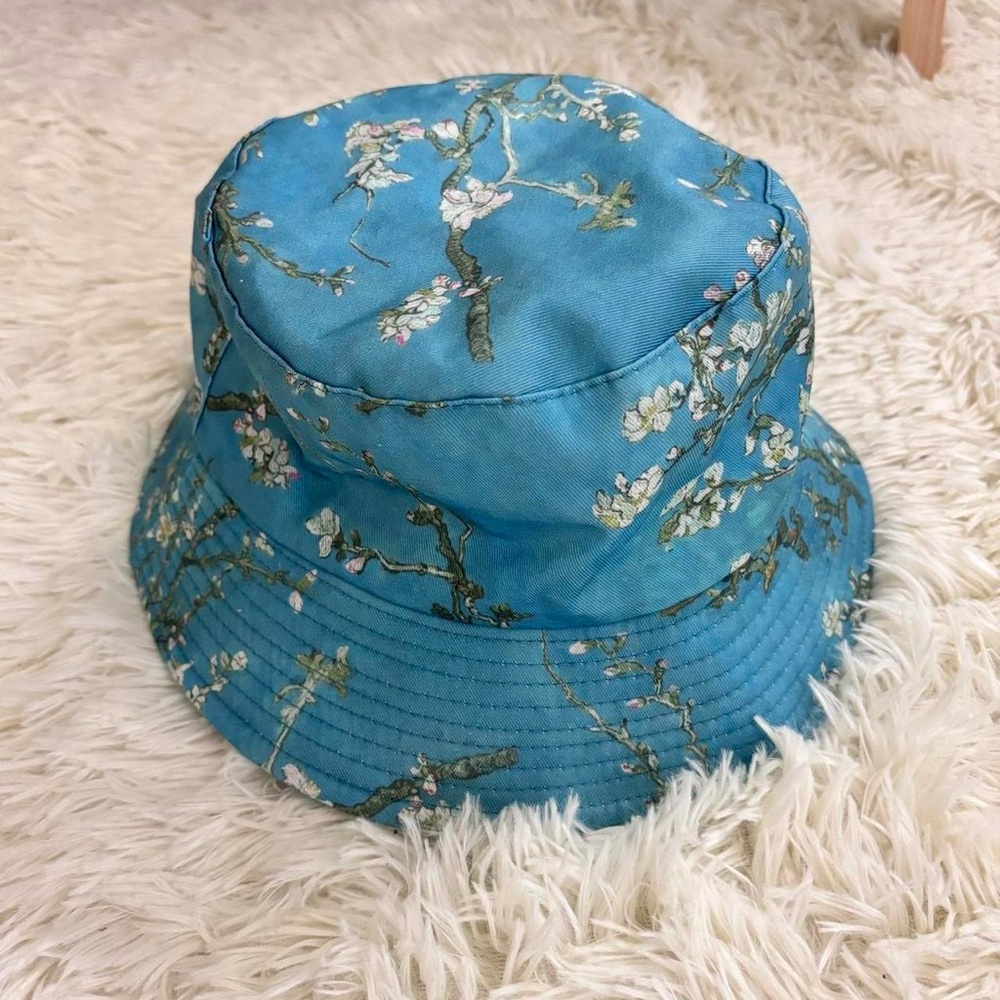 van gogh almond blossoms painting bucket hat